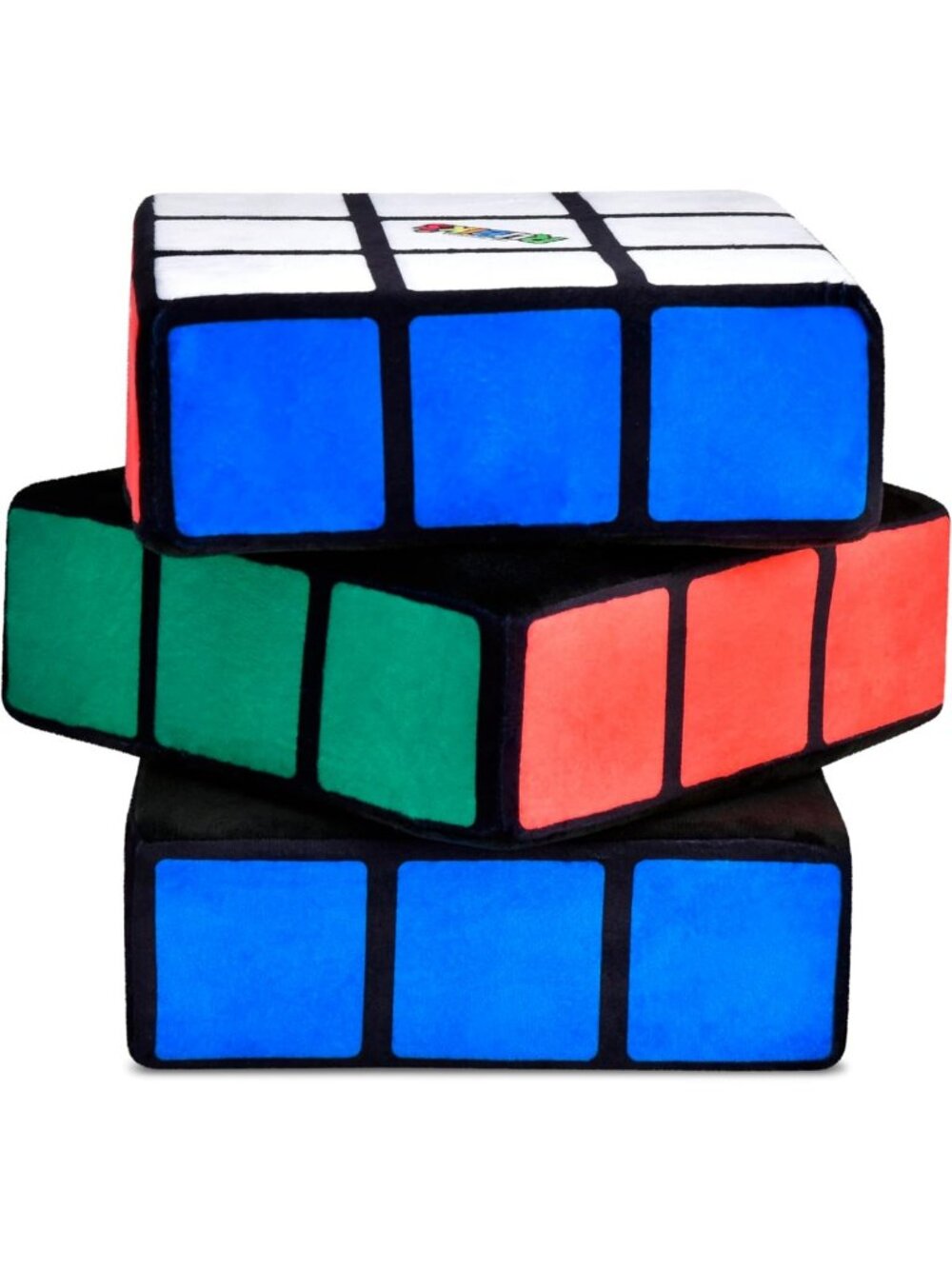 Colorful Rubik's Cube Shaped Spinning Accent Pillow - 8" x 8" x 8" Home Decor
